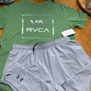 NWT mens RCVA shirt under armor shorts